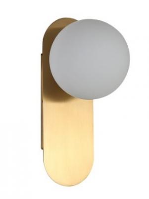 PING G9 Oblong Satin Brass & Opal Diffuser Wall Light IP44